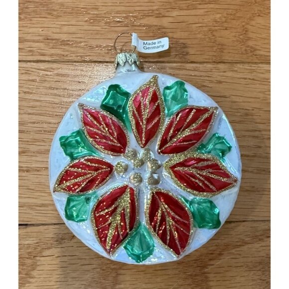 Vintage Poinsettia Christmas Tree Ornament - Made in West Germany - Picture 1 of 5